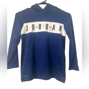 AIR JORDAN boys size S blue dri-fit hoodie
